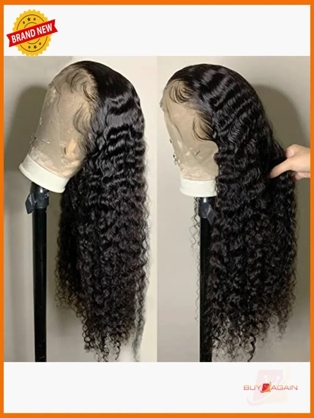 Deep Wave Lace Front Wig Human Hair 180% Density 13x4 HD Lace Pre Plucked